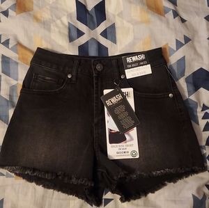 Black junior jean shorts
